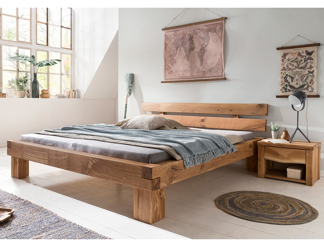 Travi letto Tamme quercia selvatici dimensioni oleato a scelta legno