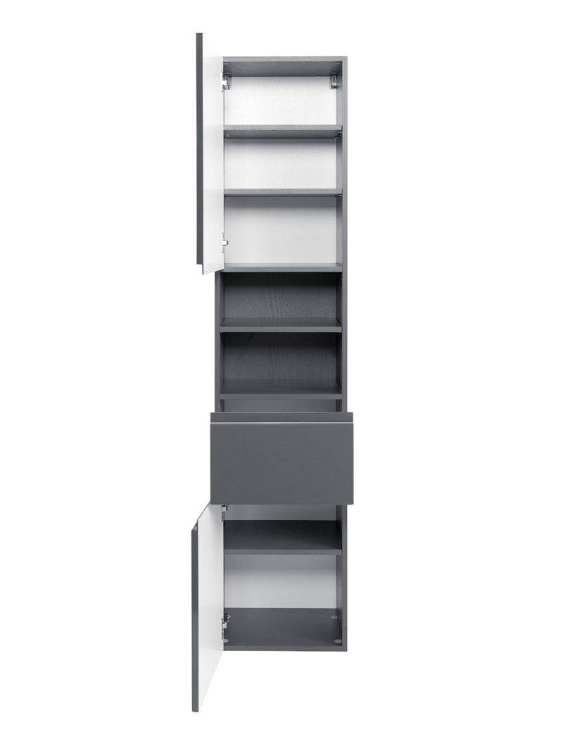 Hochschrank Newport 5 Hochglanz grau 40x180x35 cm Seitenschrank