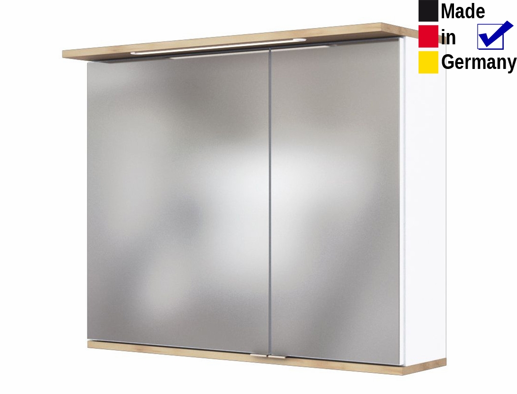 Spiegelschrank Lutz 7 weiß Buche 80x67x20 cm Badspiegel LED ... Spiegelschrank Lutz 7 weiß Buche 80x67x20 cm Badspiegel LED ...
