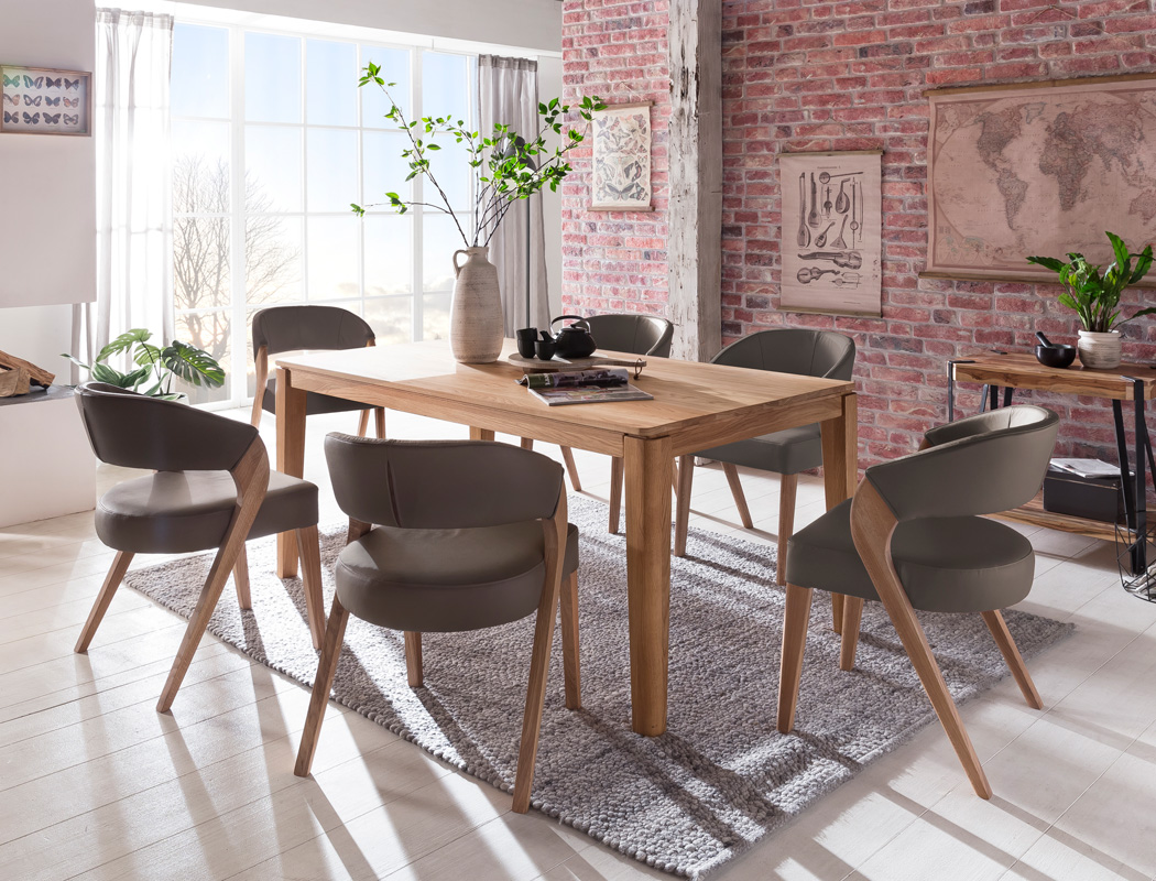 hochwertiger Designertisch Esstisch ausziehbar 140 cm 160 cm Massivholz