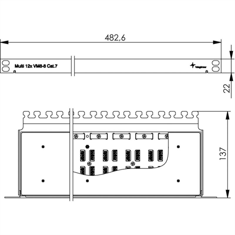 TELEGÄRTNER 19"-Verbinder Multi VM Kat.7 (Class F)