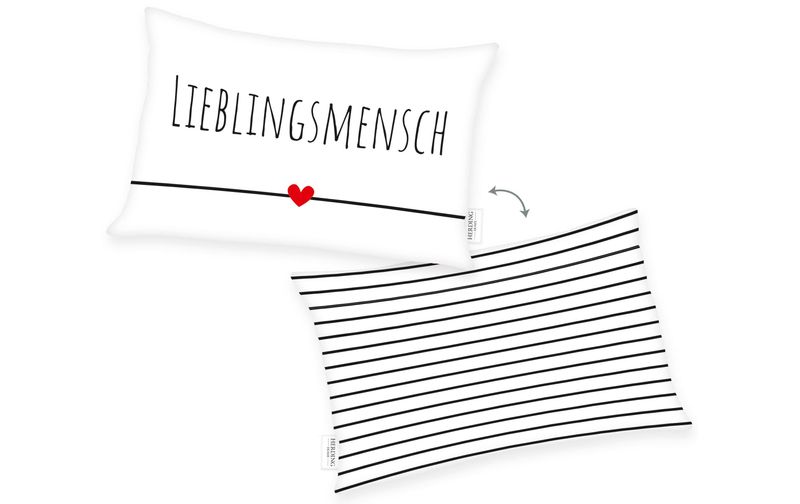 Cuscino Lieblingsmensch - 30x50 Cm, Cuscino Decorativo Con Scritta, Federa 60% Poliestere 40% Cotone, Imbottito, Made In Germany, Regalo Per La Persona Amata
