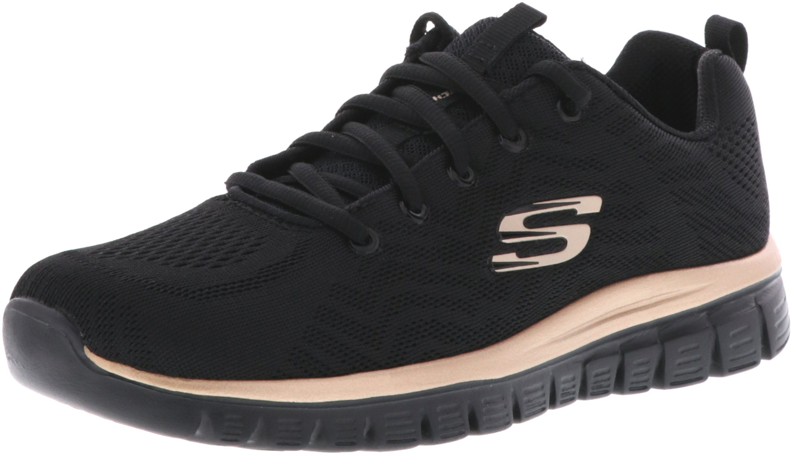 SKECHERS 12615/BKRG Graceful-Get Connected Damen Sneaker schwarz/gold