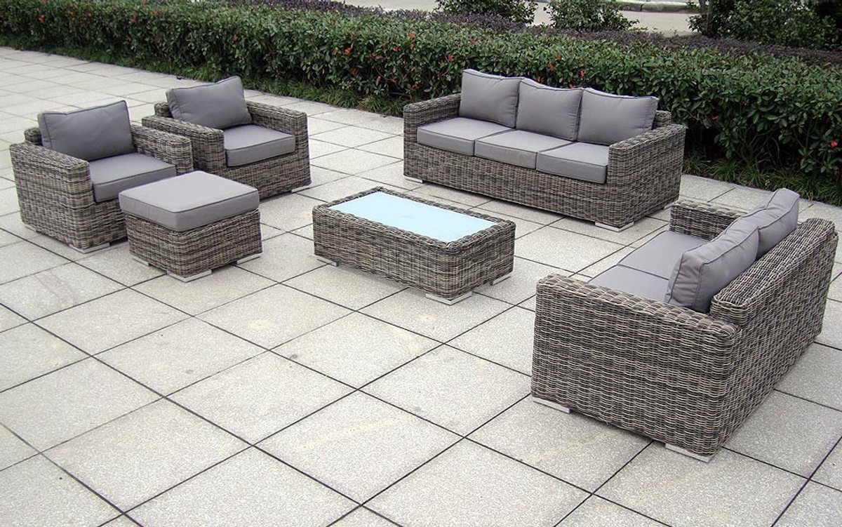 Elegante Rattan LoungeGarnitur, GartenGarnitur "Escape
