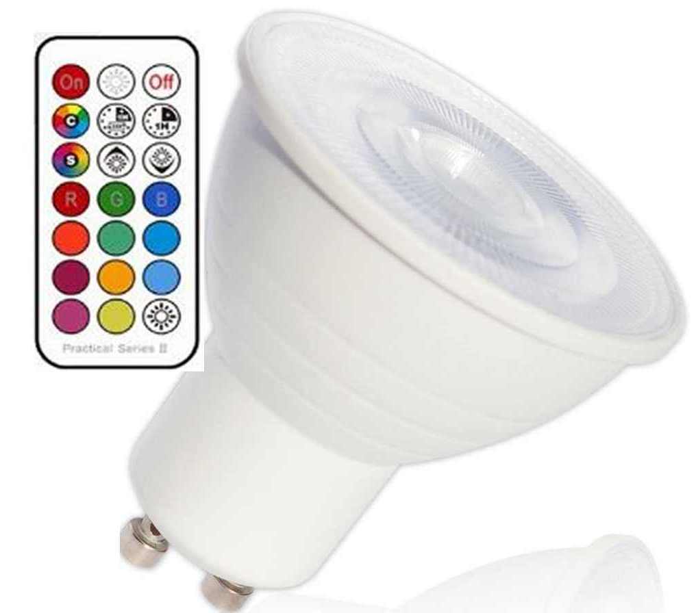 2 x Led RGB+CCT GU10 mit Timer und Fernbedienung 420Lm GU10 230 Volt, farbwechsel Led, Led, CCT, kalt, warm, weiß, Gartenbeleuchtung, Deko