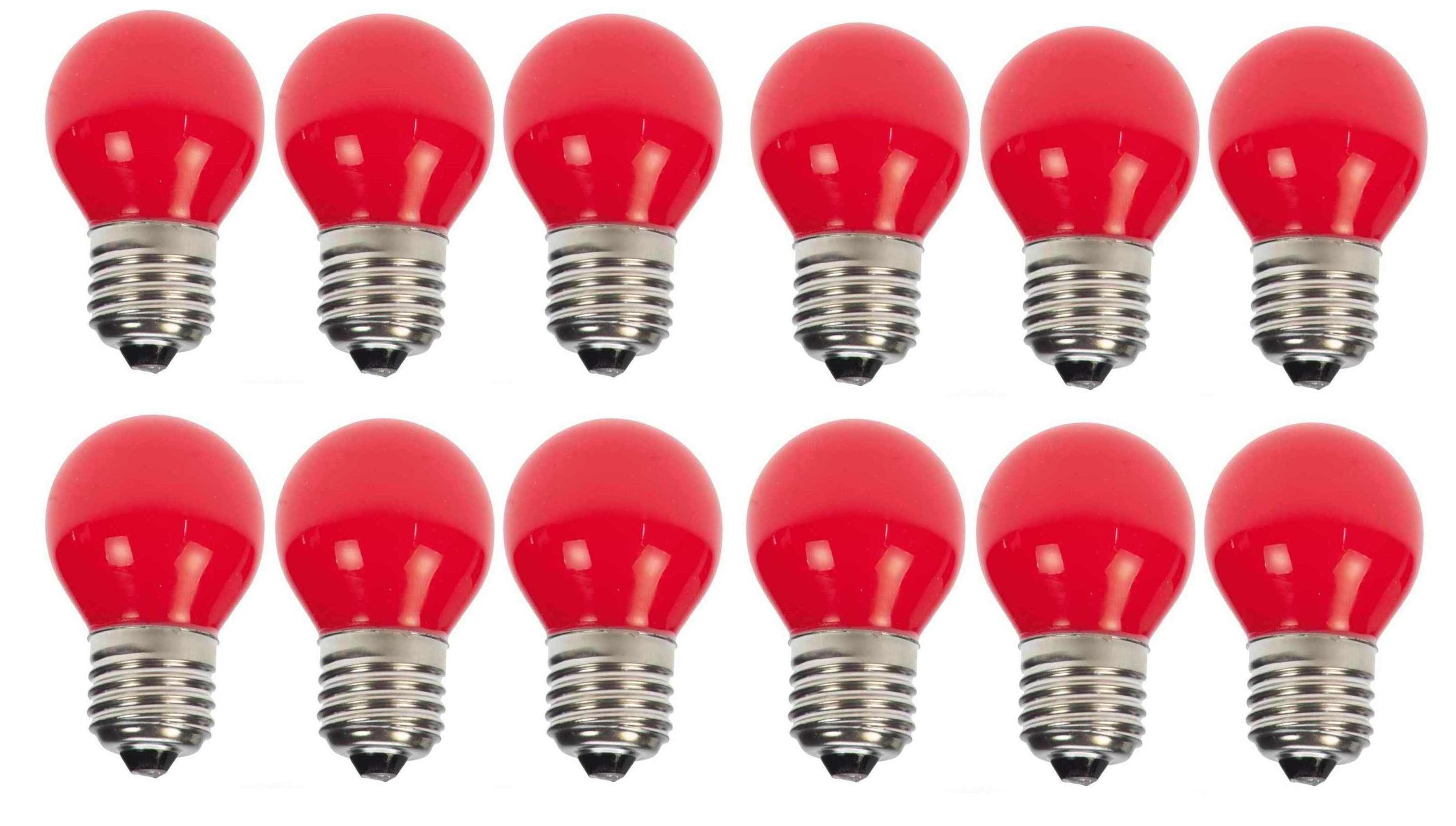 10 x Rote Deko LED Tropfen Kugellampe E27 Glühbirne Biergartenkette Tropfen