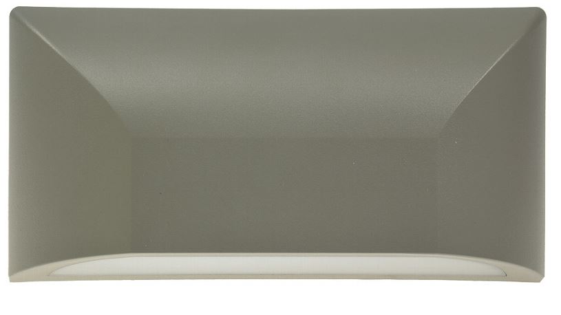 Led Wandlampe eckig grau flach 6Watt 300Lumen warmw IP65 für indirektes