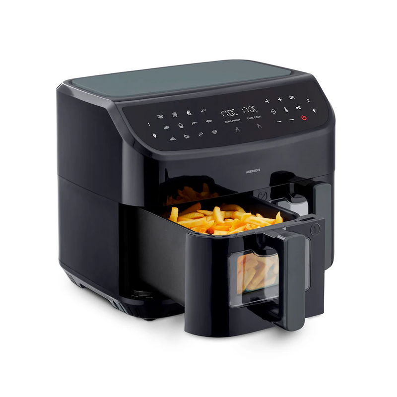 LIFE P20 XXL Twin-Heißluftfritteuse (MD 11760) schwarz