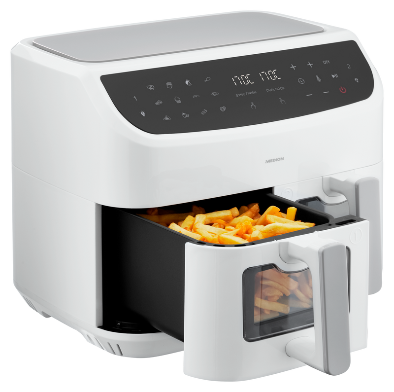 LIFE P20 XXL Twin-Heißluftfritteuse (MD 11760) weiß