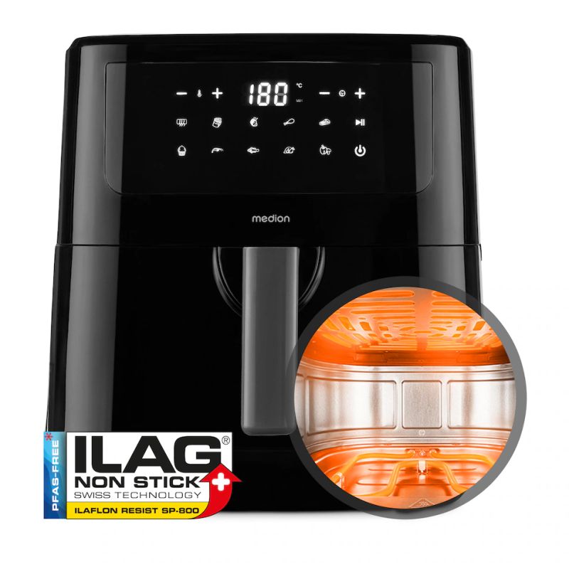 LIFE P10 XL DUO HEIßLUFTFRITTEUSE (MD 11750) schwarz