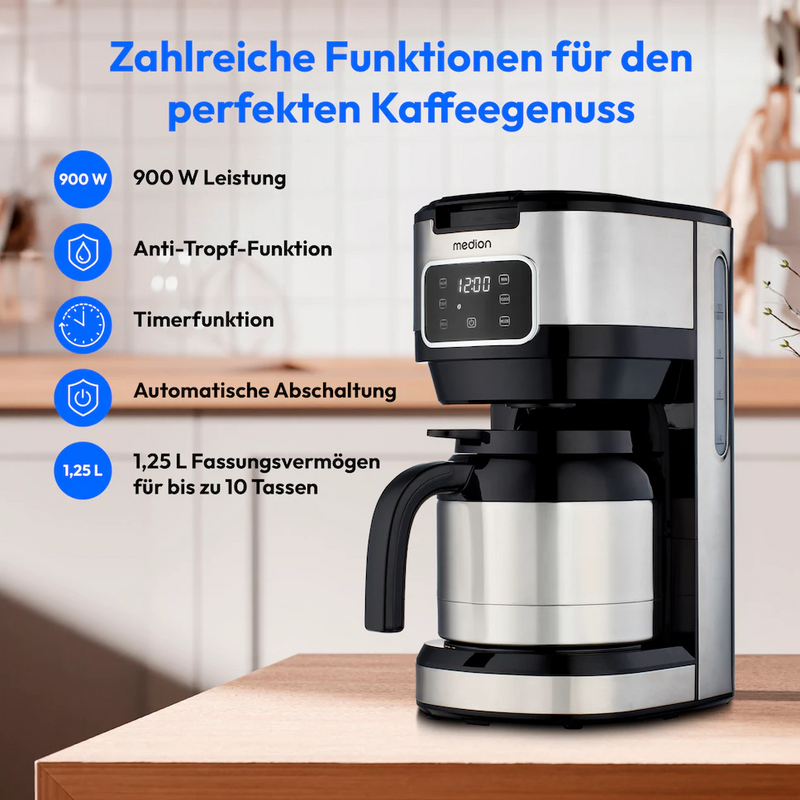 LIFE Kaffeemaschine mit Thermoskanne (MD 11019)