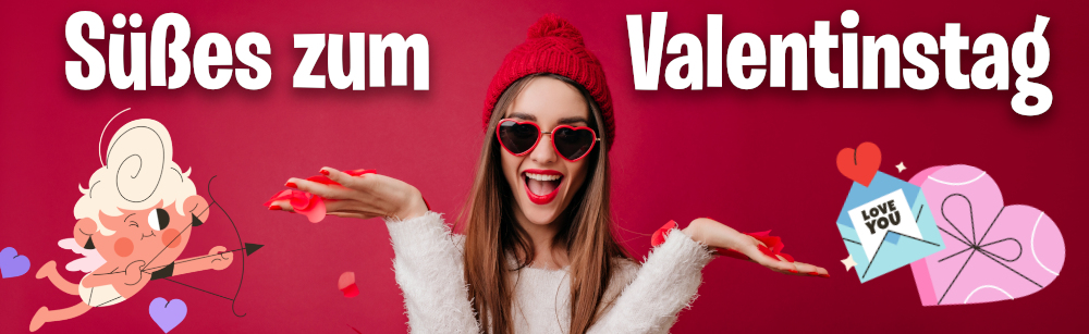 Zu den Valentinstag Süßigkeiten Süßes zum Valentinstag Banner