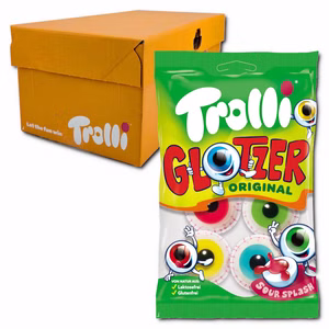 Trolli Glotzer Fruchtgummi Auge sauer gefüllt 21 Beutel je 4 Stück Bild 1