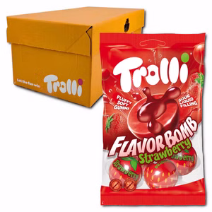 Trolli Flavor Bomb Strawberry, Fruchtgummi, 21 Beutel je 4 Stück Bild 1