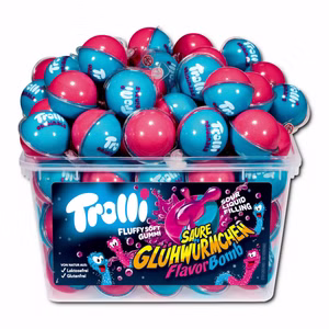Trolli Flavor Bomb Saure Glühwürmchen, Fruchtgummi, 60 Stück Bild 1