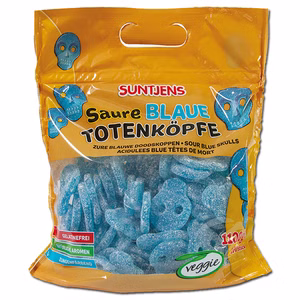 Suntjens Saure Blaue Totenköpfe, Fruchtgummi, 100 Stück Bild 1