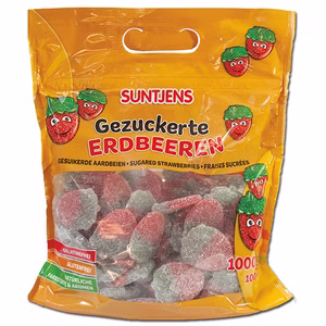 Suntjens Gezuckerte Erdbeeren, Fruchtgummi, 100 Stück Bild 1