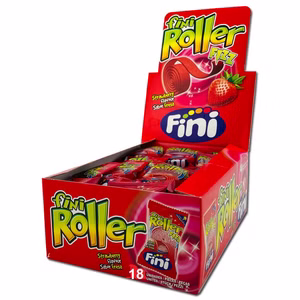 Fini Roller Fizz Erdbeere, Fruchtgummi, 18 Stück je 20g Bild 1