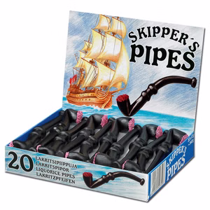 Skippers Pipes, Lakritz Pfeifen, 20 Stück Skippers Pipes, Lakritz Pfeifen, 20 Stück Bild 1