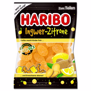 Haribo Ingwer-Zitrone, Fruchtgummi, 160g Beutel Bild 1