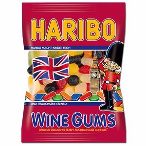 Haribo Wine Gums, englisches Weingummi, 175g Beutel Bild 1