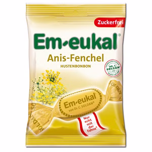 Em-eukal Anis-Fenchel zuckerfrei, Hustenbonbon, 75g Beutel Bild 1