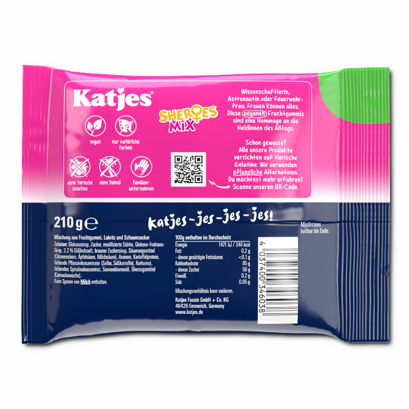 Katjes Sheroes Mix, veganes Fruchtgummi, 210g Beutel Katjes Sheroes Mix, veganes Fruchtgummi, 210g Beutel Bild 2