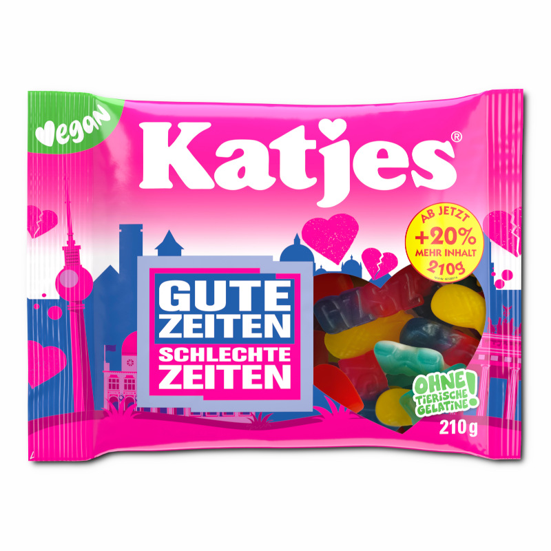 Katjes Gute Zeiten schelchte Zeiten, veganes Fruchtgummi, 210g Beutel Katjes Gute Zeiten schelchte Zeiten, veganes Fruchtgummi, 210g Beutel Bild 1