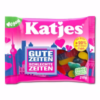 Katjes Gute Zeiten Schlechte Zeiten, veganes Fruchtgummi, 210g Beutel Katjes Gute Zeiten Schlechte Zeiten, veganes Fruchtgummi, 210g Beutel Bild 1