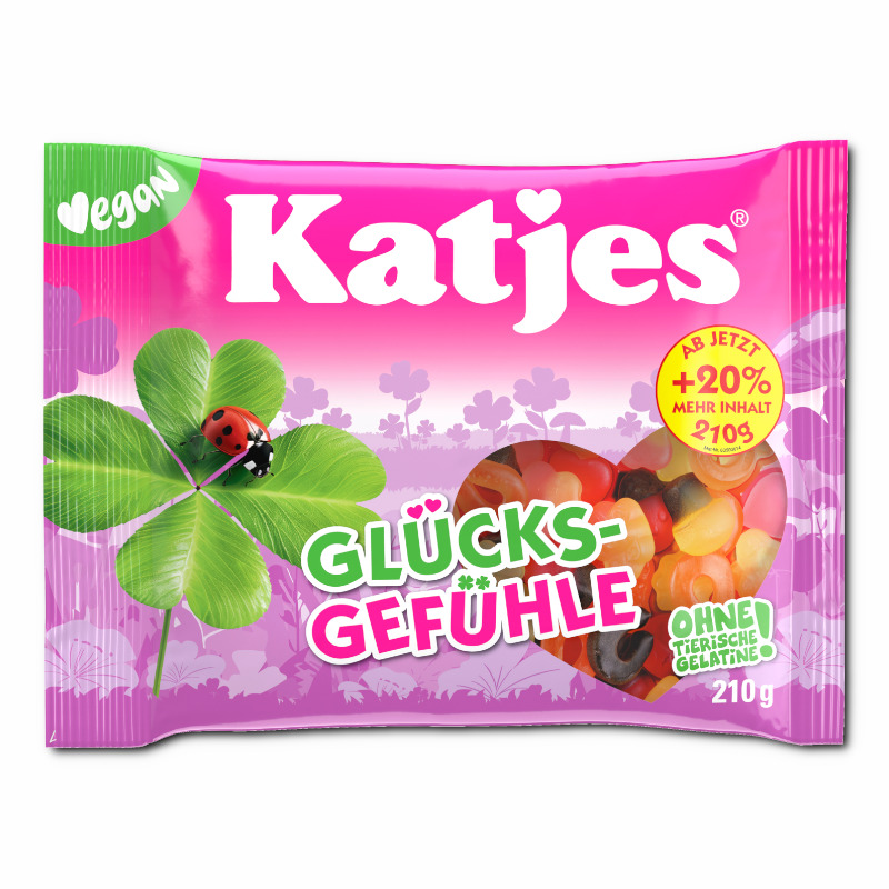 Katjes Glücksgefühle, veganes Fruchtgummi, 210g Beutel Katjes Glücksgefühle, veganes Fruchtgummi, 210g Beutel Bild 1