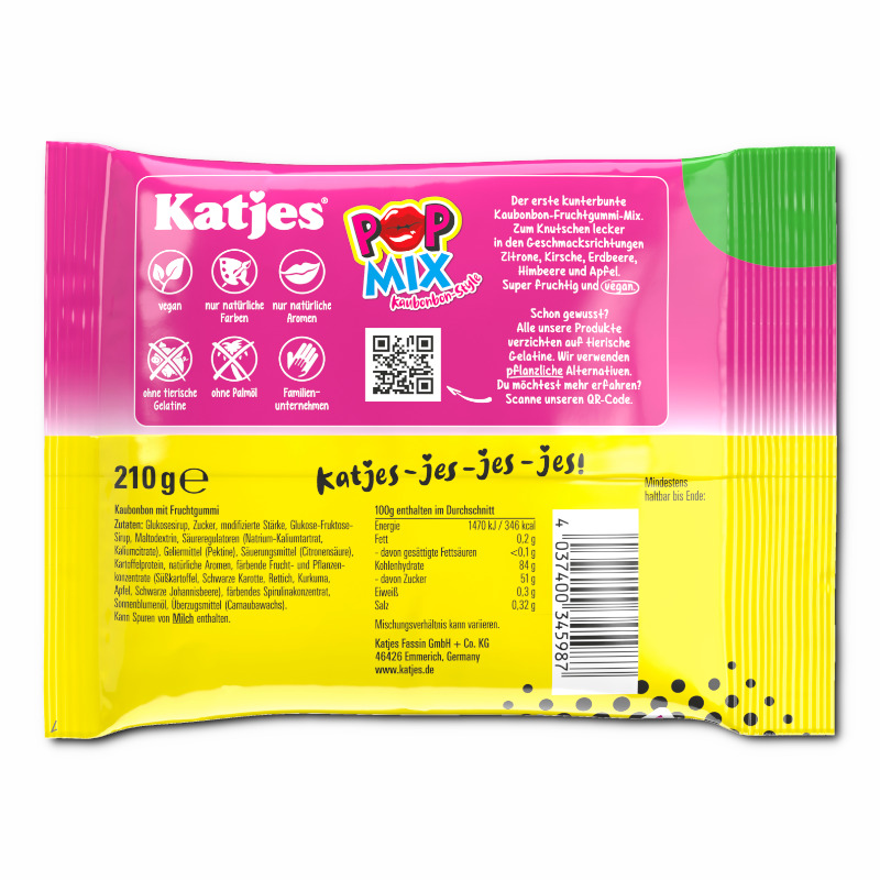 Katjes Pop Mix, veganes Fruchtgummi, 210g Beutel Katjes Pop Mix, veganes Fruchtgummi, 210g Beutel Bild 2