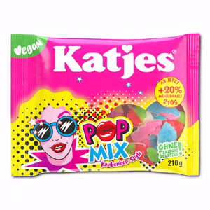 Katjes Pop Mix, veganes Fruchtgummi, 210g Beutel Bild 1