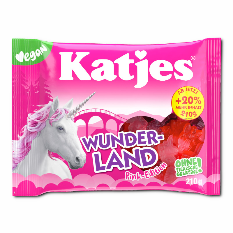 Katjes Wunderland Pink-Edition, veganes Fruchtgummi, 210g Beutel Katjes Wunderland Pink-Edition, veganes Fruchtgummi, 210g Beutel Bild 1