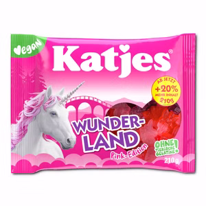 Katjes Wunderland Pink-Edition, veganes Fruchtgummi, 210g Beutel Bild 1