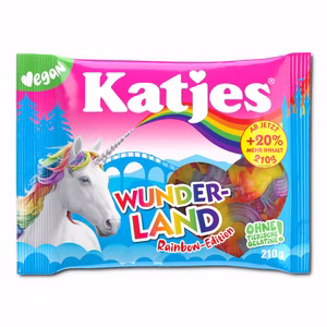 Katjes Wunderland Rainbow-Edition, veganes Fruchtgummi, 210g Beutel Bild 1