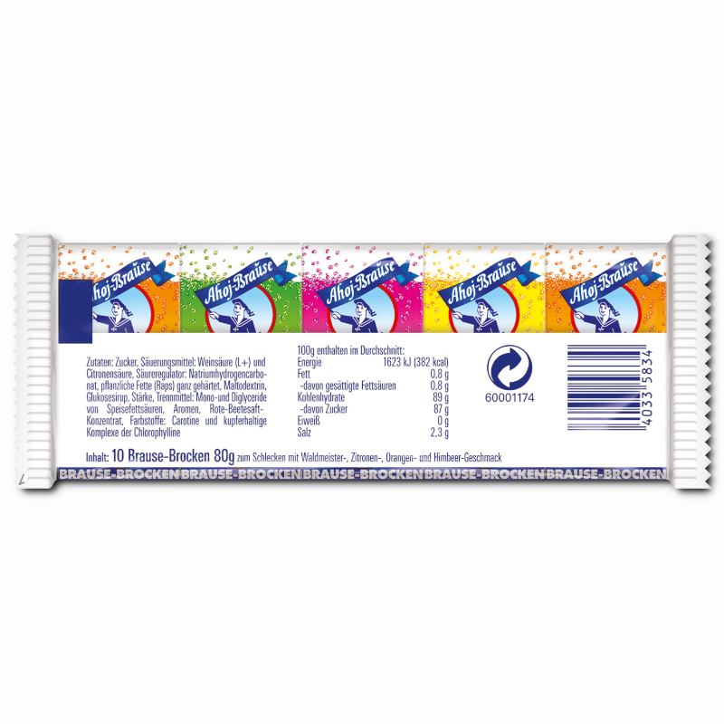 Frigeo Ahoj-Brause Brause-Brocken, vegane Brausebonbons, 10er Pack Frigeo Ahoj-Brause Brause-Brocken, vegane Brausebonbons, 10er Pack Bild 2