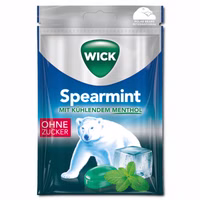 Wick Spearmint ohne Zucker, Halsbonbon, 72g Beutel Wick Spearmint ohne Zucker, Halsbonbon, 72g Beutel Bild 1