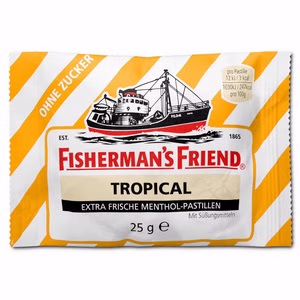 Fishermans Friend Tropical ohne Zucker, Pastillen, 25g Beutel Bild 1