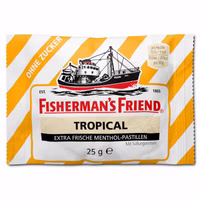 Fishermans Friend Tropical ohne Zucker, Pastillen, 25g Beutel Fishermans Friend Tropical ohne Zucker, Pastillen, 25g Beutel Bild 1