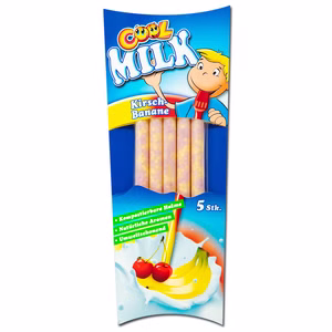 Cool Milk, Milch-Trinkhalme Kirsch-Banane, 30g Packung Cool Milk, Milch-Trinkhalme Kirsch-Banane, 30g Packung Bild 1
