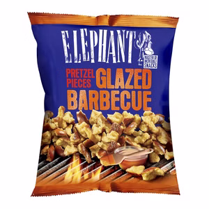 Elephant Pretzel Pieces Glazed Barbecue, Laugengebäck, 125g Beutel Elephant Pretzel Pieces Glazed Barbecue, Laugengebäck, 125g Beutel Bild 1