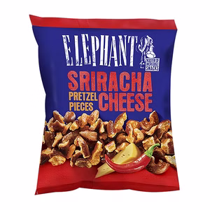 Elephant Pretzel Pieces Sriracha Cheese, Laugengebäck, 125g Beutel Elephant Pretzel Pieces Sriracha Cheese, Laugengebäck, 125g Beutel Bild 1