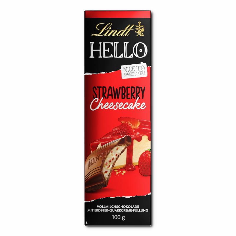 Lindt Hello Strawberry Cheesecake, Schokolade, 100g Tafel Lindt Hello Strawberry Cheesecake, Schokolade, 100g Tafel Bild 1