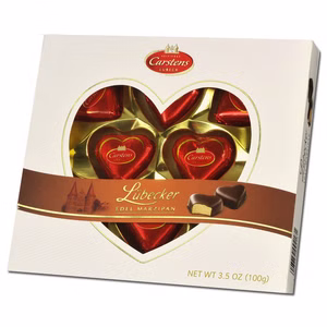Carstens Lübecker Marzipan Herzen Classic 100g Packung Bild 1