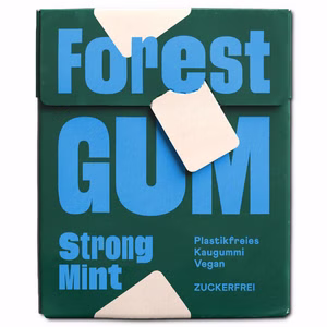 Forest Gum Strong Mint, plastikfreies Kaugummi, 20g Packung Forest Gum Strong Mint, plastikfreies Kaugummi, 20g Packung Bild 1