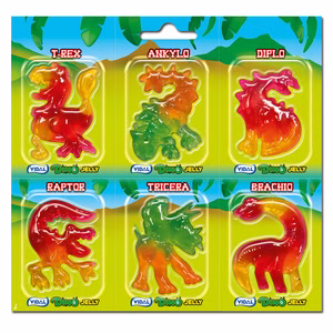 Vidal Dino Jelly, Fruchtgummi-Dinosaurier, 66g Packung Bild 1