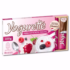 Ferrero Yogurette Panna Cotta Rote Früchte, Schokolade, 100g Tafel Bild 1