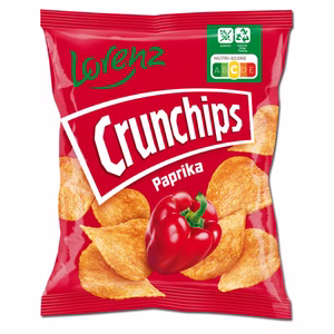 Lorenz Crunchips Paprika, Chips, Snack, 25g Beutel Bild 1