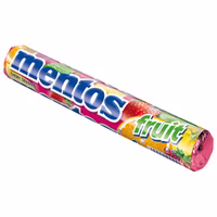 Mentos fruit, Frucht, Kau-Bonbon, Dragee, 38g Rolle Mentos fruit, Frucht, Kau-Bonbon, Dragee, 38g Rolle Bild 1