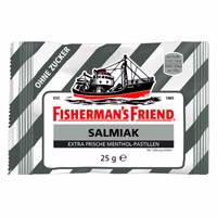 Fishermans Friend Salmiak ohne Zucker, Pastillen 25g Beutel Fishermans Friend Salmiak ohne Zucker, Pastillen 25g Beutel Bild 1